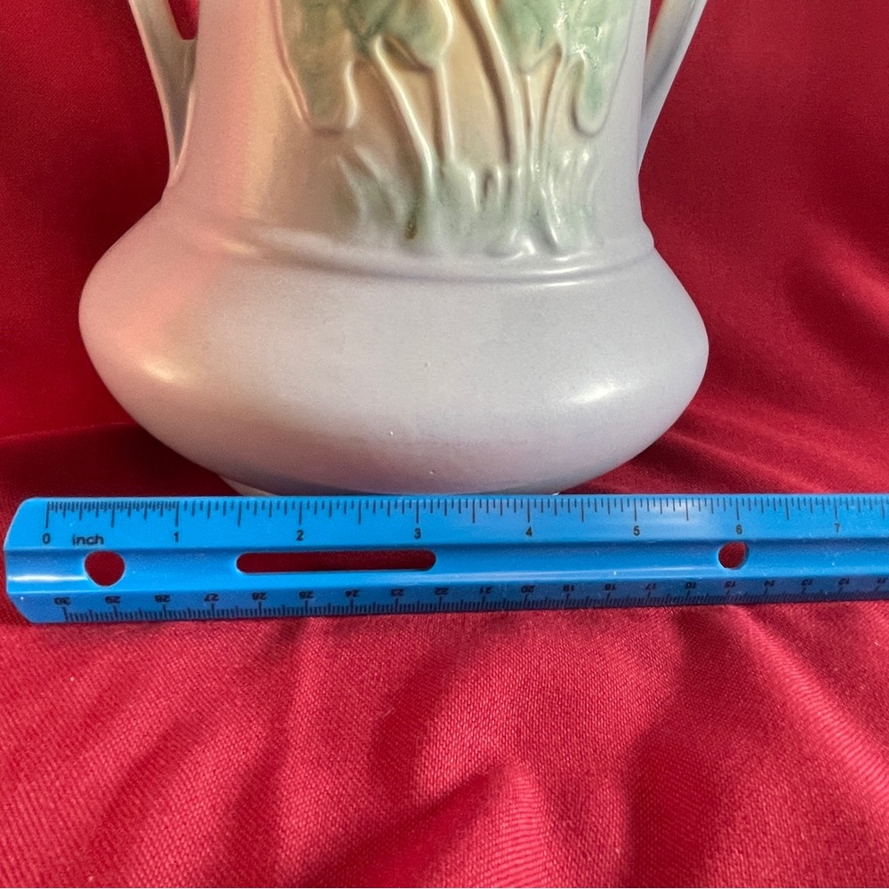 Vintage Hull Calla Lilly 520/33-10 Vase 2 Handle 10.75” Tall Blue/Yellow EUC! - Picture 6 of 11
